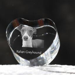 Italian Greyhound, Crystal Heart With Dog, Souvenir, Decoration, Limited Edition, Collection - thumbnail 2