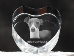 Italian Greyhound, Crystal Heart With Dog, Souvenir, Decoration, Limited Edition, Collection - thumbnail 1