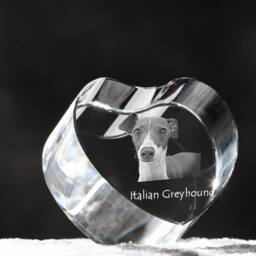 Italian Greyhound, Crystal Heart With Dog, Souvenir, Decoration, Limited Edition, Collection - thumbnail 3