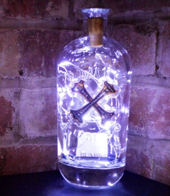 Bumbu Banana Rum Liquor Bottle Lamp- 20 Led Lights - Upcycled - image 1