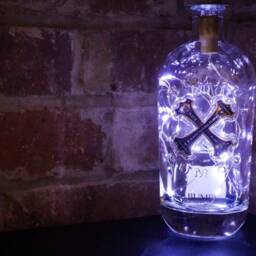 Bumbu Banana Rum Liquor Bottle Lamp- 20 Led Lights - Upcycled - thumbnail 3
