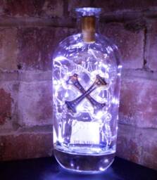 Bumbu Banana Rum Liquor Bottle Lamp- 20 Led Lights - Upcycled - thumbnail 1