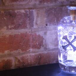 Bumbu Banana Rum Liquor Bottle Lamp- 20 Led Lights - Upcycled - thumbnail 2