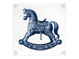 Rocking Horse, Tile, Delft Blue, Kitchen Bathroom Wall Art, Blue Ceramic, Backsplash, Nursery, Horses, Tiles - thumbnail 1