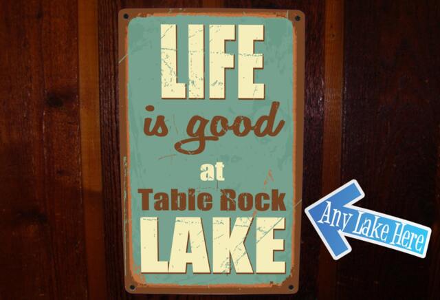 Custom Lake House Sign Vintage Style Tin Cabin Decor - image 1