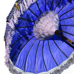 Bali Sun Parasol Lilac & Gold 2M, Hand-Made Balinese Garden With Screw Pole Joint - thumbnail 3