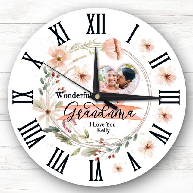 Wonderful Grandma Photo Frame Mother's Day Birthday Gift Personalised Clock - image 1