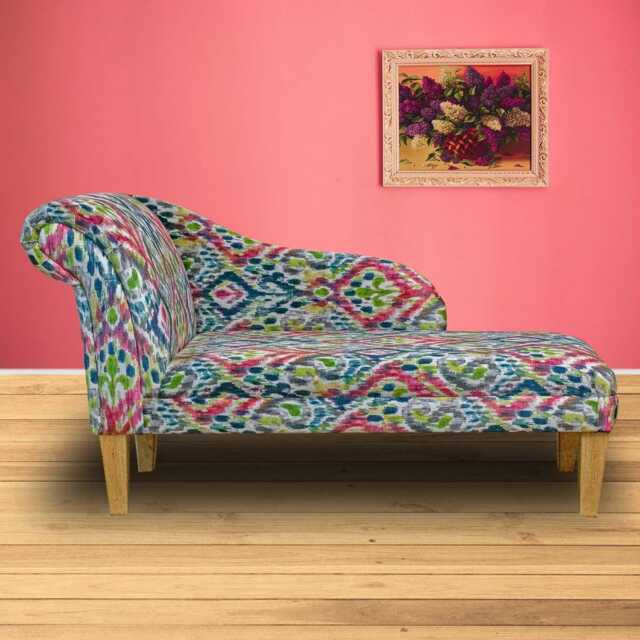 Luxe Multicoloured Tie-Dye Chaise Longue - Funky Indoor Sofa Lounger Handmade in Britain - image 1