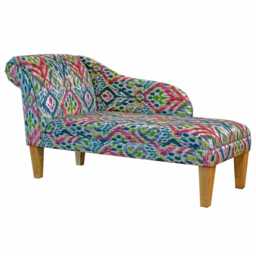 Luxe Multicoloured Tie-Dye Chaise Longue - Funky Indoor Sofa Lounger Handmade in Britain - thumbnail 2