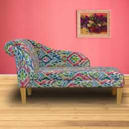 Luxe Multicoloured Tie-Dye Chaise Longue - Funky Indoor Sofa Lounger Handmade in Britain