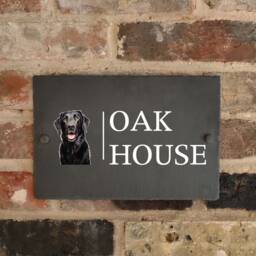 Rustic Slate Dog Custom House Sign Farmhouse Plaque Door Number 30 X 20cm - thumbnail 3