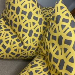Harlequin Scion Geometric Lace Fabric Ochre Grey Sofa Cushion Throw Pillow Cover - thumbnail 2