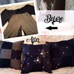 Keepsake Memory Pillow Made From Loved One's Clothing, Custom Memorial Shirt Pillow, Special Christmas, Wedding, Or Bereavement Gift - thumbnail 3