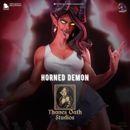 Horned Demon - Dark Fantasy Demonic Gothic Malevola Resin Figure 16K - thumbnail 1