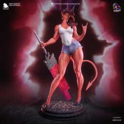Horned Demon - Dark Fantasy Demonic Gothic Malevola Resin Figure 16K - thumbnail 2