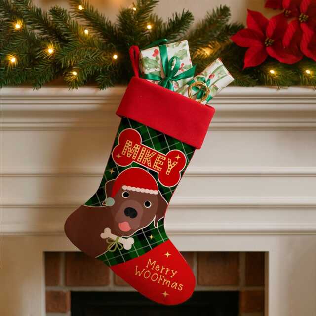 Personalised Dog Christmas Stocking Chocolate Labrador Xmas Treat Sack New Puppy Bag Festive Hanging Toys Storage Boot Pets Esd38 - image 1