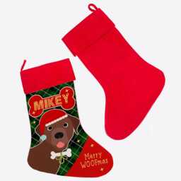 Personalised Dog Christmas Stocking Chocolate Labrador Xmas Treat Sack New Puppy Bag Festive Hanging Toys Storage Boot Pets Esd38 - thumbnail 3