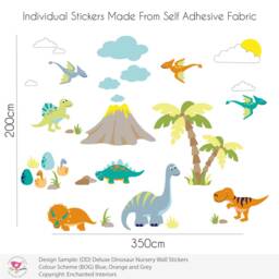Dinosaurs Wall Stickers For Baby Boys Nursery Room, T-Rex, Toddler Decor, Tyrannosaurus Rex, Dino, Kids Wall Art, Stegosaurus, Palm Tree - thumbnail 2