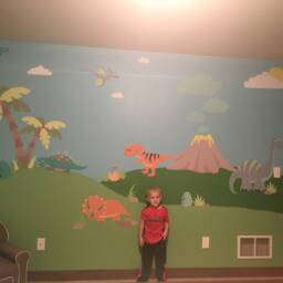 Dinosaurs Wall Stickers For Baby Boys Nursery Room, T-Rex, Toddler Decor, Tyrannosaurus Rex, Dino, Kids Wall Art, Stegosaurus, Palm Tree - thumbnail 3