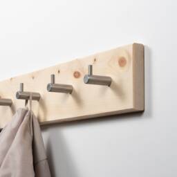 Coat Rack Made Of Swiss Pine Wood - Hook Rail, Coat Rack, Wall-Mounted Wooden Hooks, Towel Holder - thumbnail 3