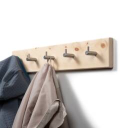 Coat Rack Made Of Swiss Pine Wood - Hook Rail, Coat Rack, Wall-Mounted Wooden Hooks, Towel Holder