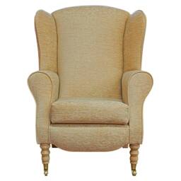 Handmade Gold Wingback Armchair Duchess Fireside Accent Chair - thumbnail 2