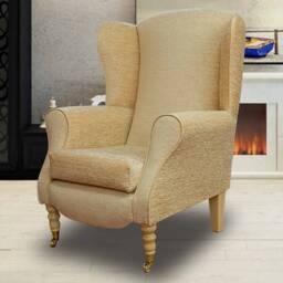 Handmade Gold Wingback Armchair Duchess Fireside Accent Chair - thumbnail 3