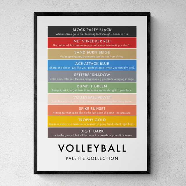 Volleyball Funny Colour Palette Print, Sports Gift, Poster Wall Art - image 1