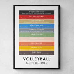 Volleyball Funny Colour Palette Print, Sports Gift, Poster Wall Art - thumbnail 1