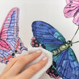Butterfly Wall Decals 9-Set, Ultra Violet, Furniture Decals, Tile For Bathroom, Kitchen, Living Room - thumbnail 4