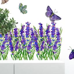 Butterfly Wall Decals 9-Set, Ultra Violet, Furniture Decals, Tile For Bathroom, Kitchen, Living Room - thumbnail 3