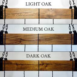 Oak Rustic Wooden Beam Chandelier - Industrial Ceiling Pendant Light For Kitchen Island & Dining Table - thumbnail 4