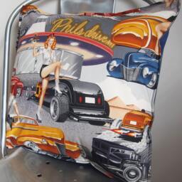 Cheeky Pin Up Cushion Cover - Hot Rod Girls - thumbnail 2