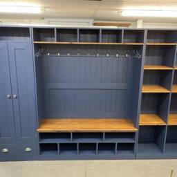 Boot Room Farrow & Ball Stiffkey Blue Flexible Cupboard, Storage Shelves /Bench - thumbnail 4