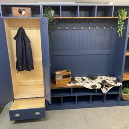 Boot Room Farrow & Ball Stiffkey Blue Flexible Cupboard, Storage Shelves /Bench - thumbnail 3