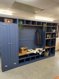 Boot Room Farrow & Ball Stiffkey Blue Flexible Cupboard, Storage Shelves /Bench