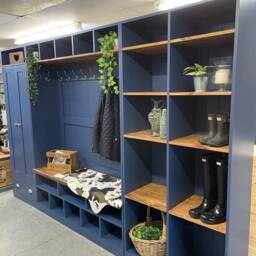 Boot Room Farrow & Ball Stiffkey Blue Flexible Cupboard, Storage Shelves /Bench - thumbnail 2