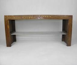 Bench Wooden Bench Oak Shoe Rack Stainless Steel Hallway Coat - thumbnail 2
