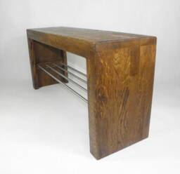 Bench Wooden Bench Oak Shoe Rack Stainless Steel Hallway Coat