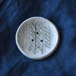 Ceramic Soap Dish, Small With Handpainted Pattern - thumbnail 1