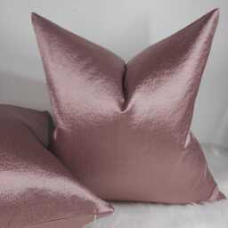 Anshu Plain Textured Rose Pink Cushion Cover High Quality Cotton Satin Finish Luxury Modern Sofa Bed Pillow Case - thumbnail 2