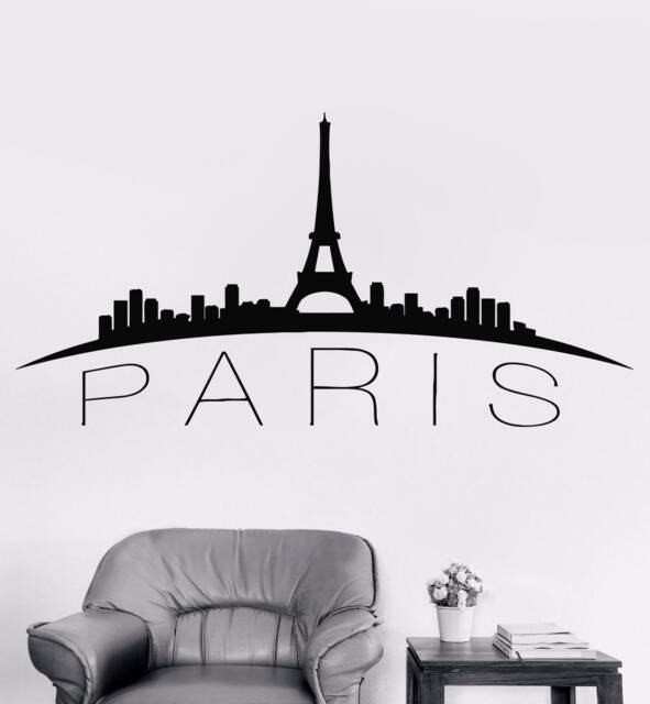 Paris Skyline Wall Decal Eiffel Tower Vinyl Sticker T700 - image 1