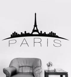 Paris Skyline Wall Decal Eiffel Tower Vinyl Sticker T700 - thumbnail 1