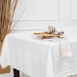 striped Linen Bath Towel With Macrame Fringe, Handmade Beach Towel, Yoga - thumbnail 2