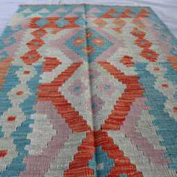 3x10 Ft Stunning Runner Kilim Rug, New Chubi Maimana Afghan Handmade Flatweave Oriental Hallway Rug - thumbnail 3