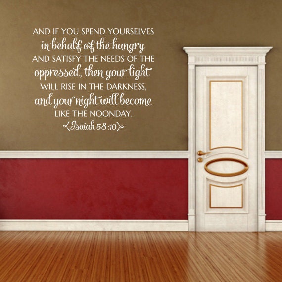 Christian Wall Decal. & If You Spend Yourselves - Code 168 - image 1