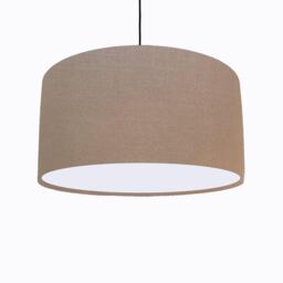 Hazelnut Brown Lampshade in Linen With White Lining - thumbnail 1