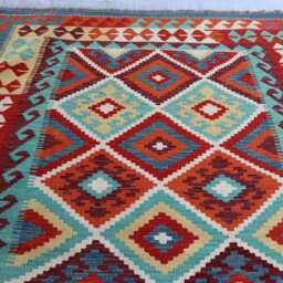 5x7 Ft New Tribal Oriental Rug, Turkmen Rug, Flatweave Kilim Afghan Maimana Vintage Rug For Bedroom, Livingroom - thumbnail 3