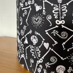 Skeleton Lampshade Black White 40cm 30cm 25cm 20cm 15cm Fabric Drum Ceiling Pendant Table Lamp Various Sizes Metallic Children's Boys Girls - thumbnail 3
