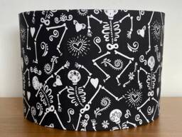 Skeleton Lampshade Black White 40cm 30cm 25cm 20cm 15cm Fabric Drum Ceiling Pendant Table Lamp Various Sizes Metallic Children's Boys Girls